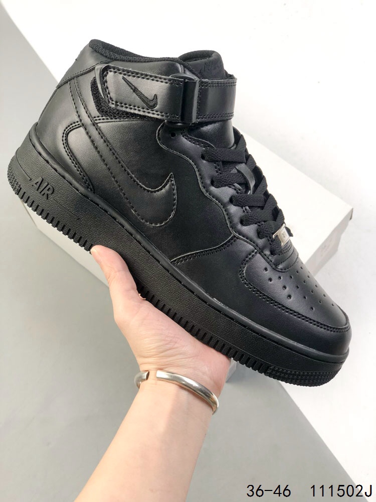Nike Air Force 1 Mid Black Leather High-Top Sneaker for Men and Women 2 i1746718644 8789 0