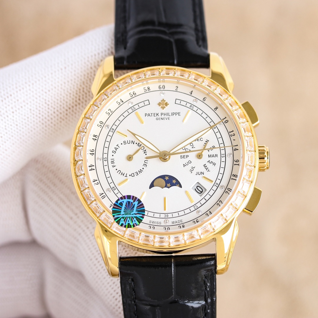 NO:336984,White Shell, Gold Shell Diamond 50 TW Patek Philippe Complex Multifunction Series 5205G-013 has made its debut. The first Nautilus complex watch launched so far creates a casual sports watch with super complex technology. 1 Small body panels have the following functions: 12 o'clock calendar function 10 o'clock week function 2 o'clock week function 6 o'clock 24 hours. All functions can be used normally. 2 movement uses a replica Cal. Automatic winding movement, which perfectly interprets the functions while realizing the appearance. 3 The independent watchmaker of the modification master participates in the customization of the modified dial color, giving the unique watch an interesting soul!  Craftsmanship masterpieces welcome to taste it!  ,,patek philippe19860909白壳 金壳 钻50 TW 百达翡丽复杂多功能系列5205G-013重磅登场,迄今推出的首款Nautilus复杂腕表,以超复杂的工艺技术打造休闲运动腕表. 1小身板大能量尽揽以下功能∶12点位日历功能 10点位星期功能 2点位星期功能 6点位24小时.所有功能都可正常使用. 2机芯采用复刻版Cal.自动上链机芯,在实现外观的逼真前提下,功能一并完美诠释. 3改装大师独立制表人,倾情参与定制改装表盘颜色,给予独一无二的腕表增添有趣的灵魂！ 匠心力作 欢迎各位表友品鉴！,,patek philippe,Watch