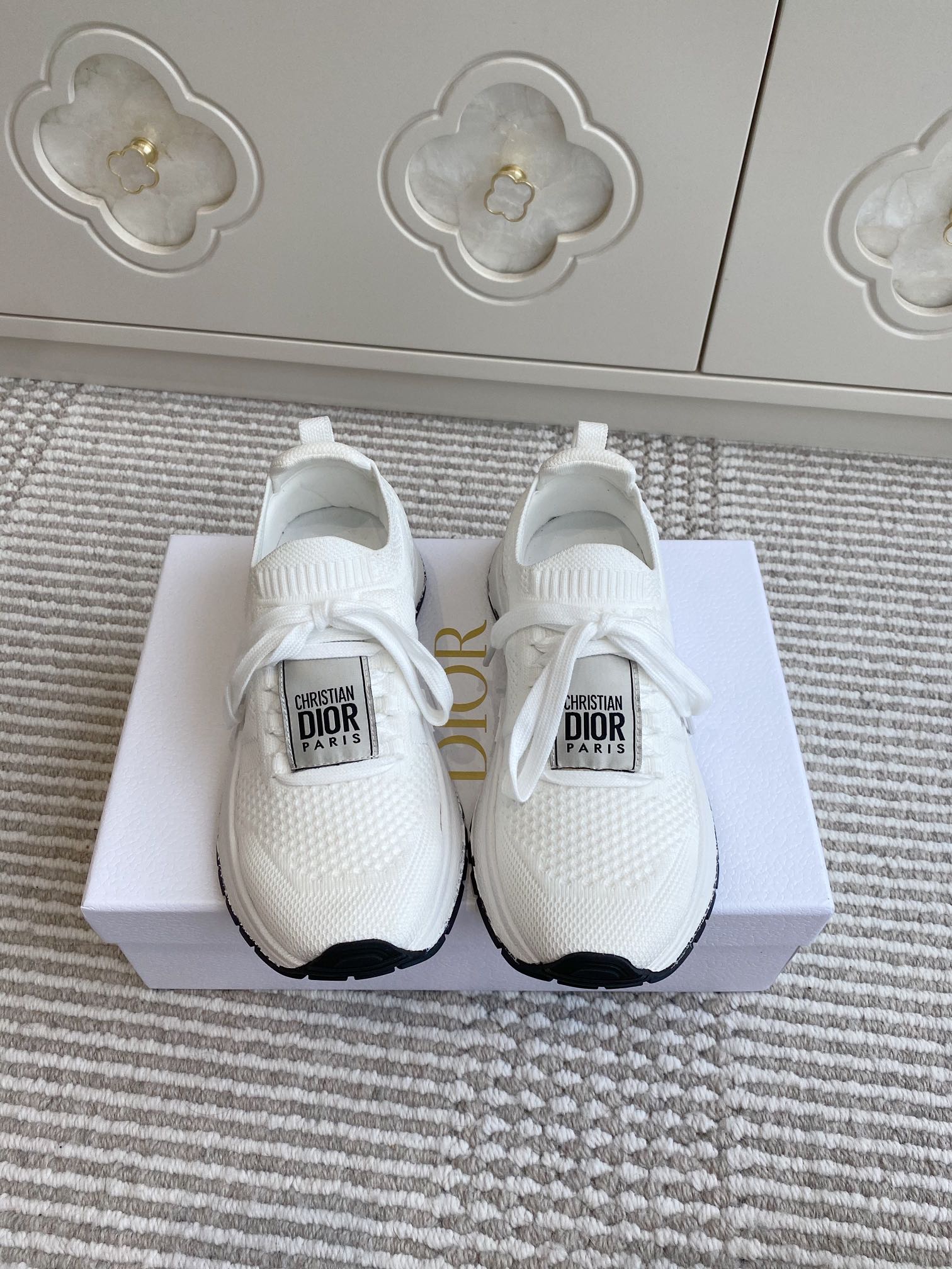 Dior Run'n'Dior White Mesh Sneakers, Lightweight & Comfortable, Sizes 35-45