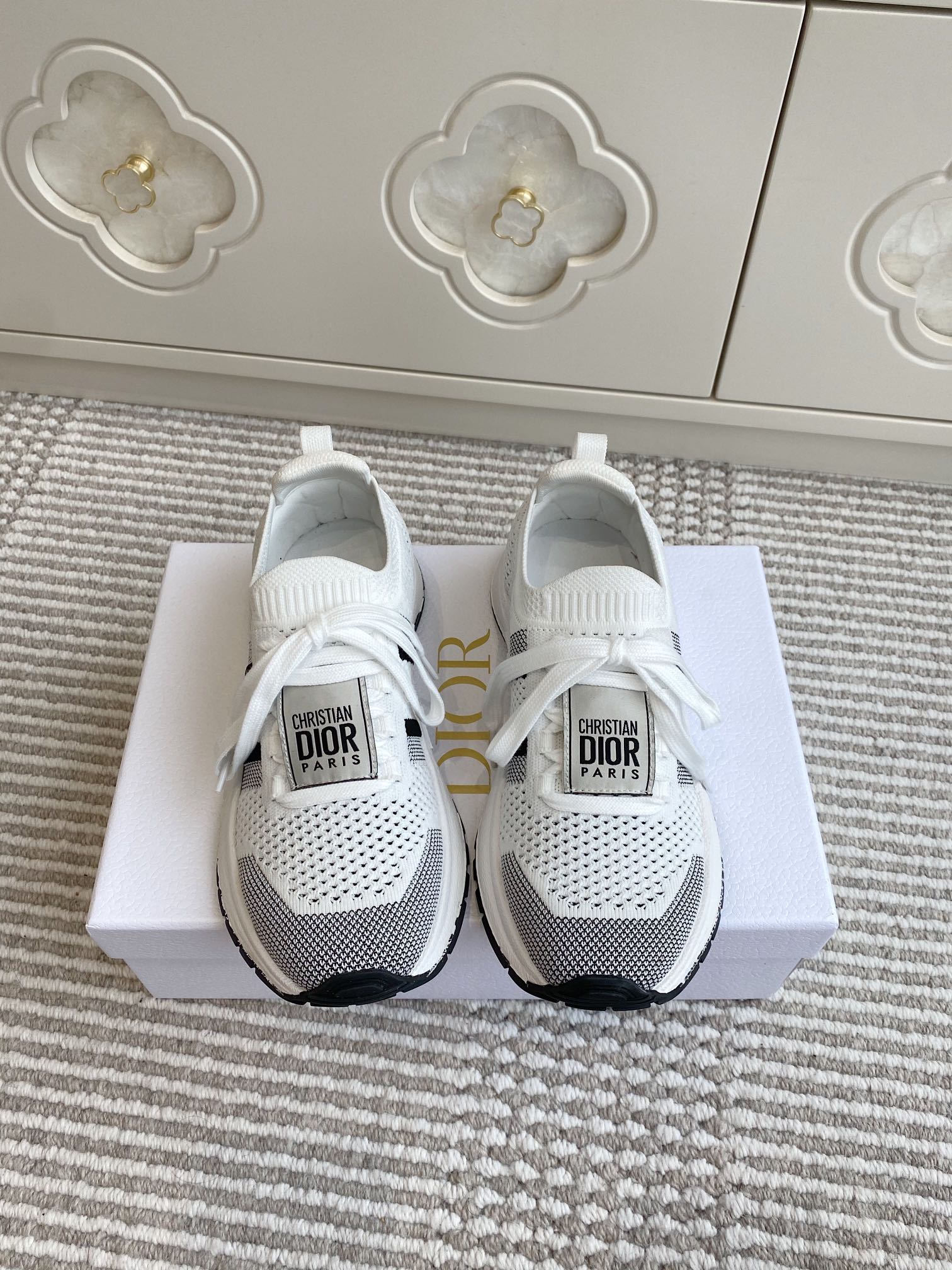 Dior Run'n'Dior Sneakers White Mesh Lightweight Flexible Sole, Sizes 35-45