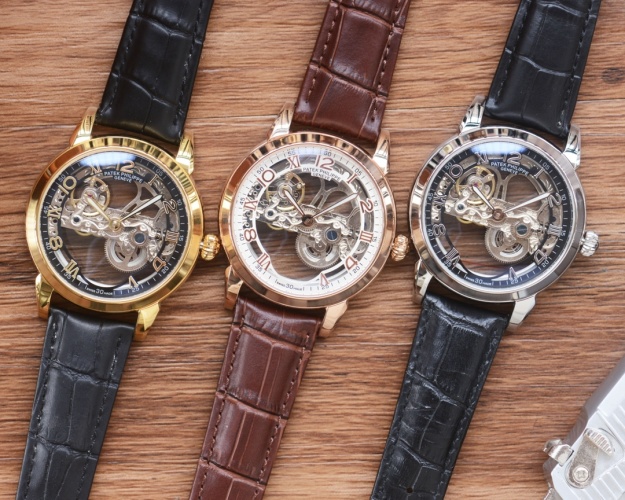 Patek Philippe Men's Automatic Mechanical Watch - Skeleton Dial, Leather/Steel Band 1 Patek Philippe Men's Automatic Mechanical Watch - Skeleton Dial, Leather/Steel Band
