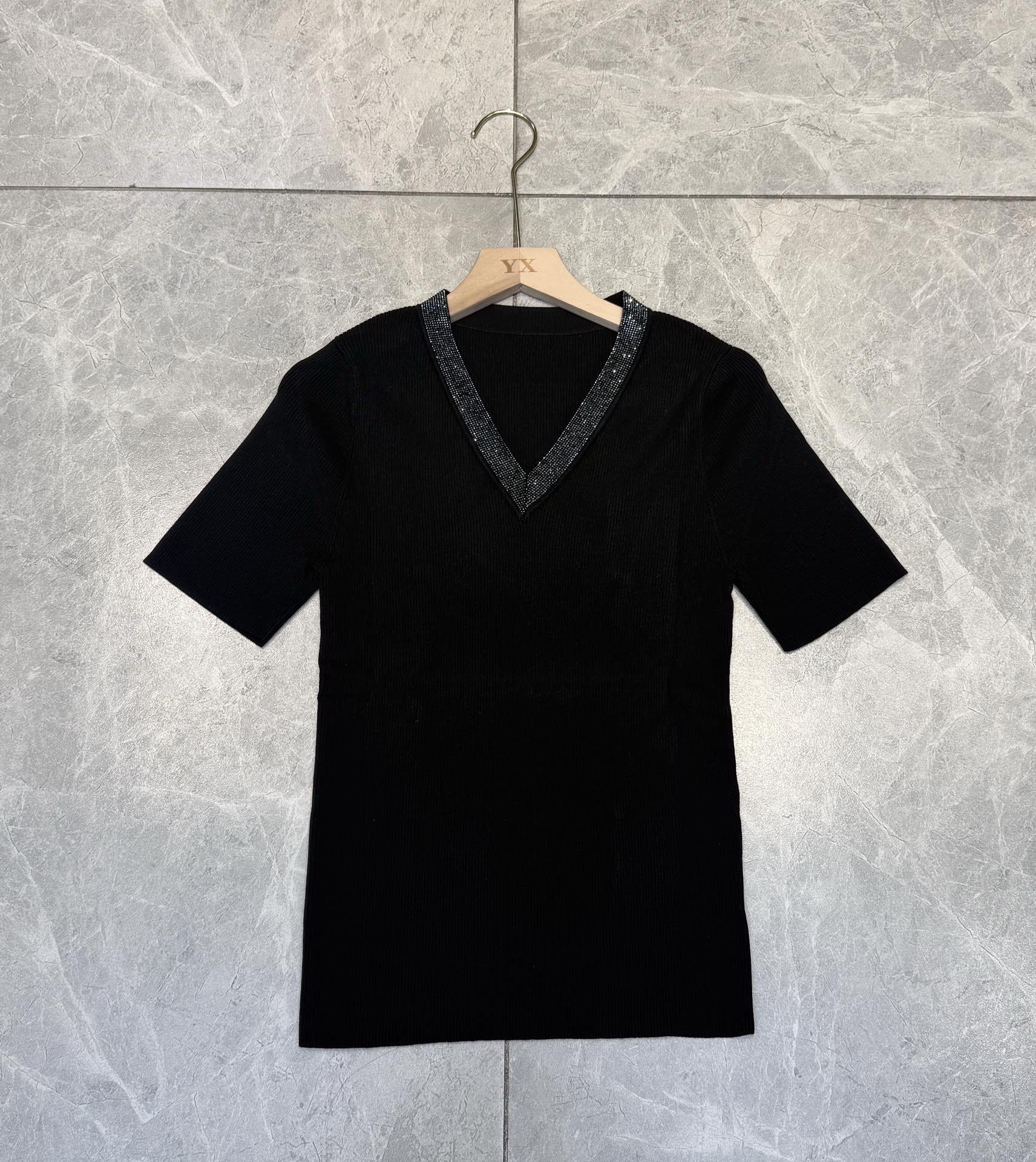 Bc Lightweight Tencel Top with Rhinestone V-Neck - Summer Essential 9 i1746780999 4567 8