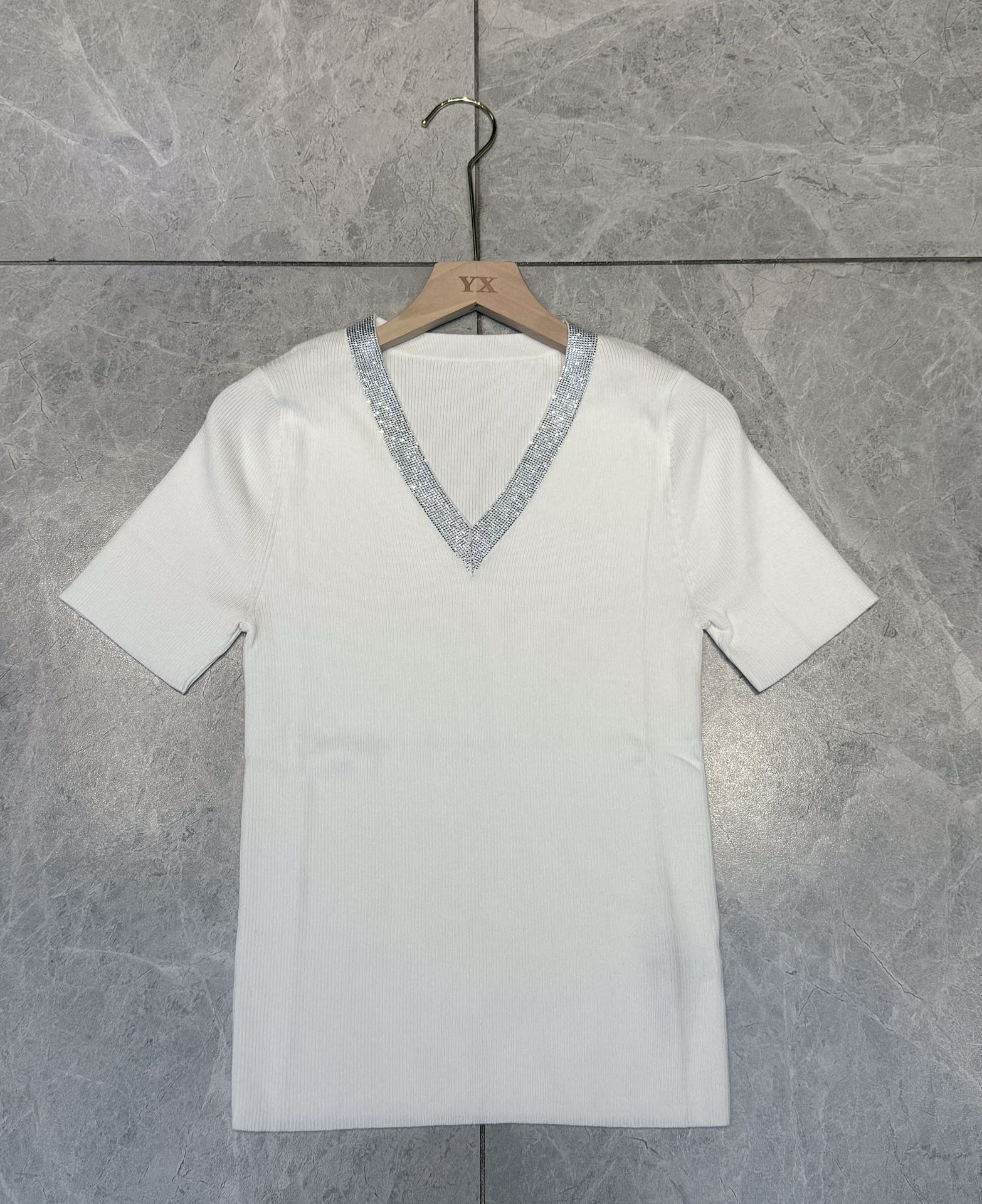 Bc Lightweight Tencel Top with Rhinestone V-Neck - Summer Essential 8 i1746780999 836 7