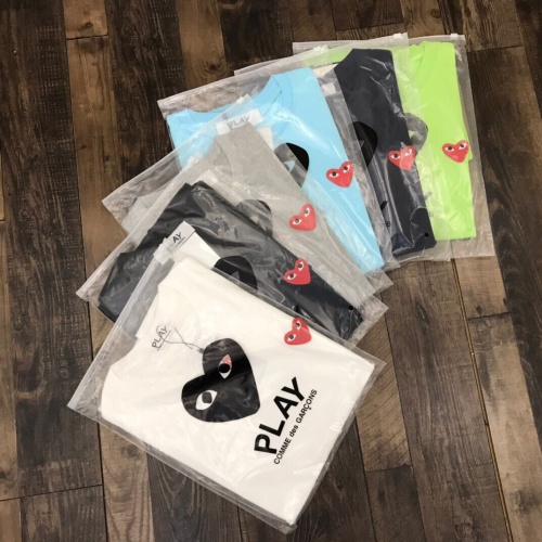 CDG Play Classic Golden Heart Embroidery T-Shirt, Summer Cotton Tee 1 CDG Play Classic Golden Heart Embroidery T-Shirt, Summer Cotton Tee