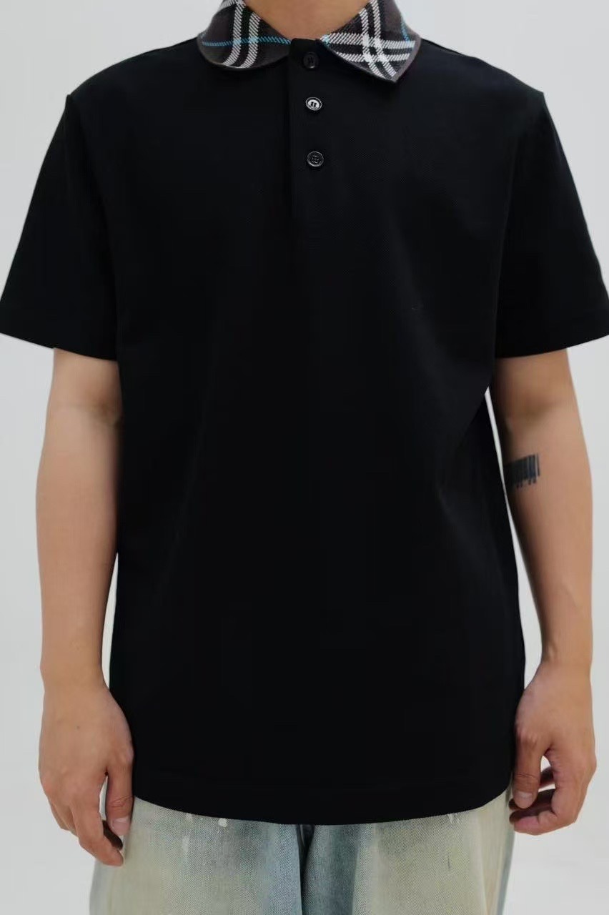 Burberry Men's Slim-Fit Cotton Polo Shirt with Check Collar - Khaki 7 i1746861413 2710 5