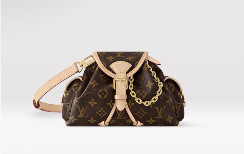 Louis Vuitton Odyssee Monogram Canvas Bag with Chain and Buckle Detail 1 Louis Vuitton Odyssee Monogram Canvas Bag with Chain and Buckle Detail