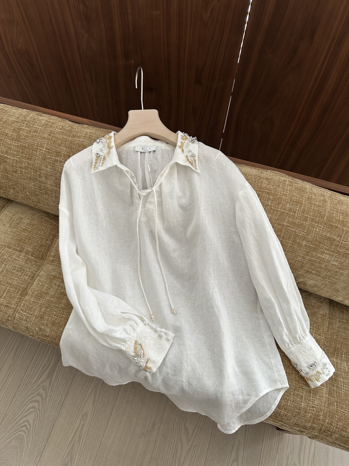 NO:332269,YS ｜New Summer Collection Linen Heavy Industry Bead Embroidery Very exquisite and gorgeous SML, alexander wang19860909YS ｜New Summer Collection 亚麻 重工钉珠刺绣 非常精美华丽  SML,,alexander wang,Women's clothing