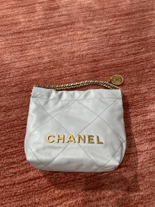 Chanel 22 Bag Mini Light Blue Quilted Leather Shoulder Bag, 20 x 19 x 6 cm 1 Chanel 22 Bag Mini Light Blue Quilted Leather Shoulder Bag, 20 x 19 x 6 cm