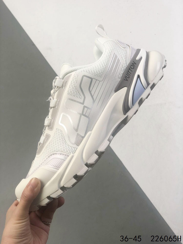 Louis Vuitton Runner Tatic Sneakers Gray Mesh Lace-up Athletic Shoes 9 i1746885732 4373 7