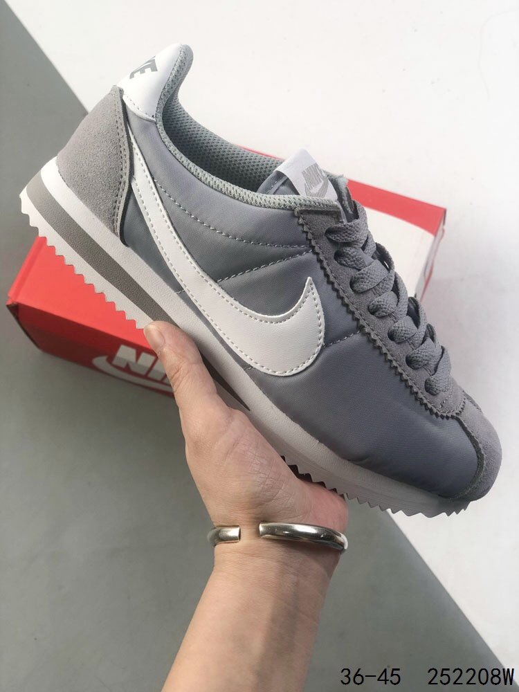 Nike Classic Cortez Nylon Sneakers, Grey & White, Lightweight Comfort 2 i1746889017 2854 0