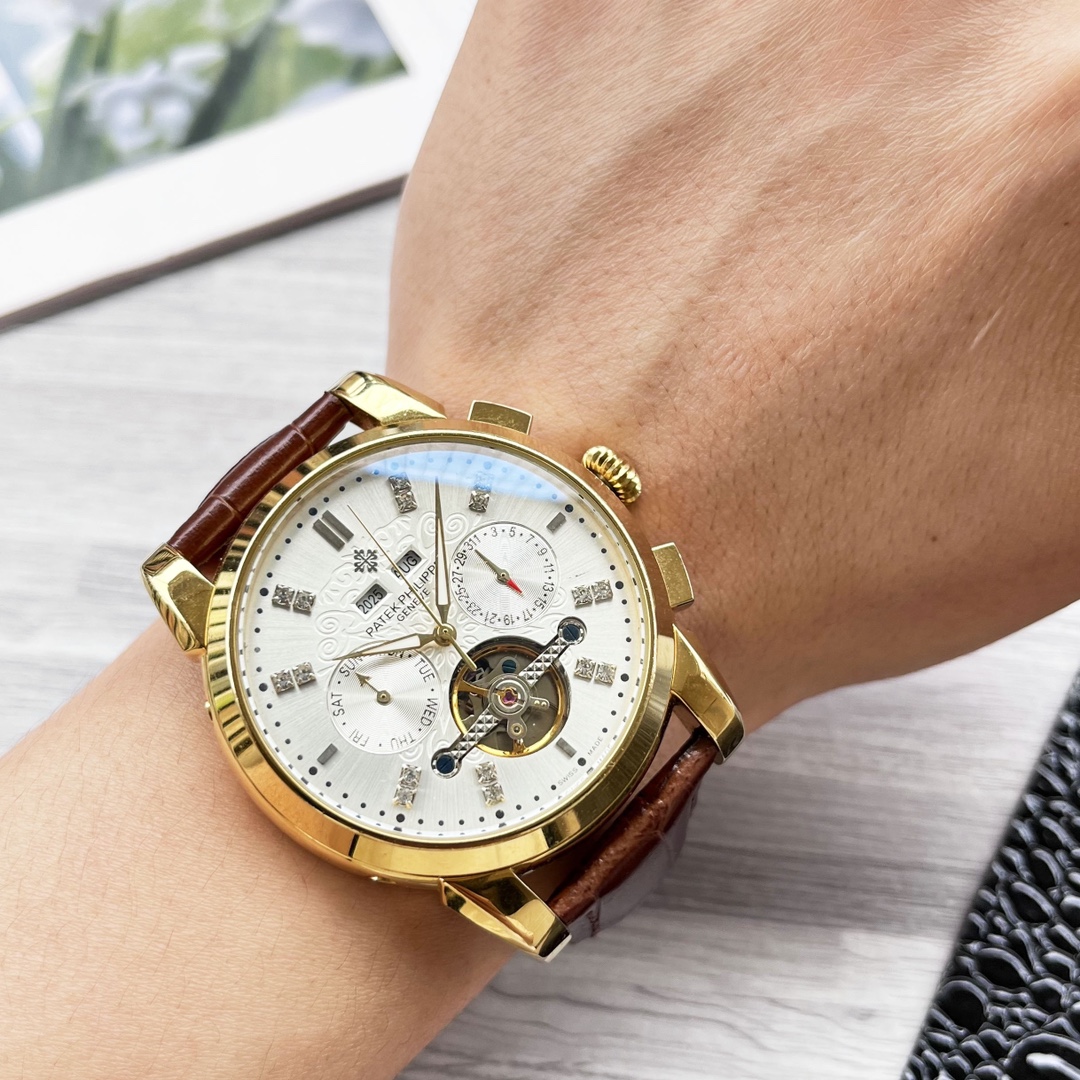 NO:337059,Unified, complex timepiece, luxurious and atmospheric, classic new products, shockingly launched [Latest] Patek Philippe, multi-functional boutique, large flywheel design [Type] boutique men's watch [Watch strap] real cowhide strap [Movement] high-end fully automatic mechanical movement [Mirror] mineral reinforced glass (more high definition) Elegant taste, vast and atmospheric, ingenious, wrist treasure, size diameter 42mm thick 12.5mm, hot sale!  Welcome to reprint!  ,,patek philippe,cowhide19860909统一 复杂时计 奢华大气 经典新品 震撼上市【最新】百达翡丽 多功能精品 大飞轮设计【类型】精品男士腕表【表带】真牛皮表带【机芯】高端全自动机械机芯【镜面】矿物质强化玻璃（更高清） 品味高雅 浩瀚大气 匠心独运 腕间瑰宝 尺寸直径42mm厚12.5mm热卖上市！欢迎转载！,,patek philippe,cowhide,Watch