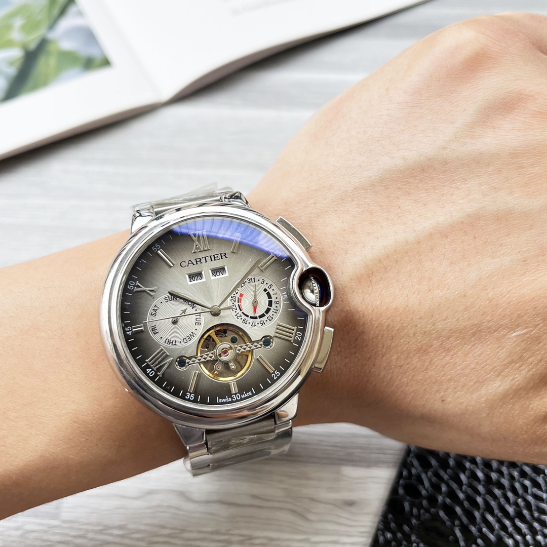 NO:337067,Platinum Steel 30 Blue Balloon Series Shockingly launched [Latest] Cartier Multifunctional Boutique Design [Type] Boutique Men's Watch [Watch Strap] Real Cowhide Strap [Movement] High-end Fully Automatic Mechanical Movement [Mirror] Mineral Strengthened Glass (More High Definition) Elegant Taste, Exotic, Ingenious, Ingenious, Wrist Treasure, Size Diameter 42mm Thickness 12.5mm Hot Sale!  Welcome to reprint!  cartier cowhide19860909白金钢30 蓝气球系列 震撼上市【最新】卡地亚 多功能精品设计【类型】精品男士腕表【表带】真牛皮表带【机芯】高端全自动机械机芯【镜面】矿物质强化玻璃（更高清） 品味高雅 浩瀚大气 匠心独运 腕间瑰宝 尺寸直径42mm厚12.5mm热卖上市！欢迎转载！,,cartier,cowhide,Watch