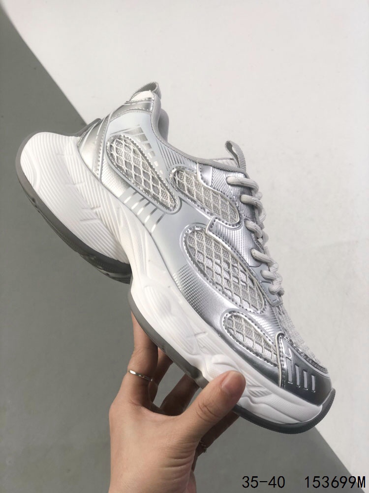 Gucci CC Women's Silver Leather and Mesh Chunky Sole Fashion Sneakers 7 i1746970438 1778 5