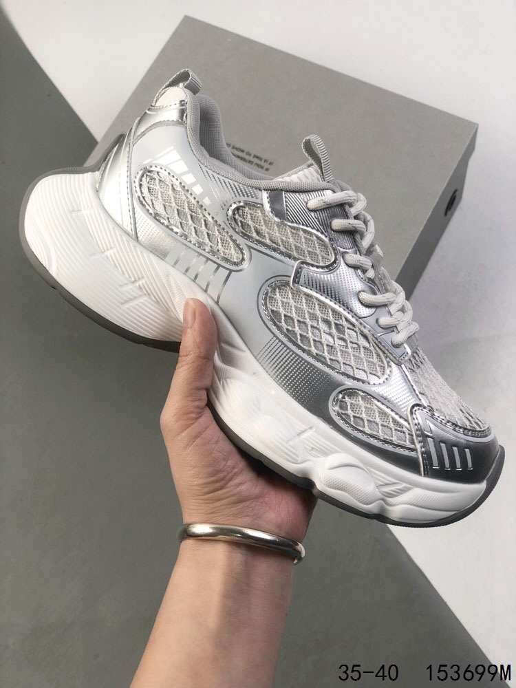 Gucci CC Women's Silver Leather and Mesh Chunky Sole Fashion Sneakers 4 i1746970438 2839 2