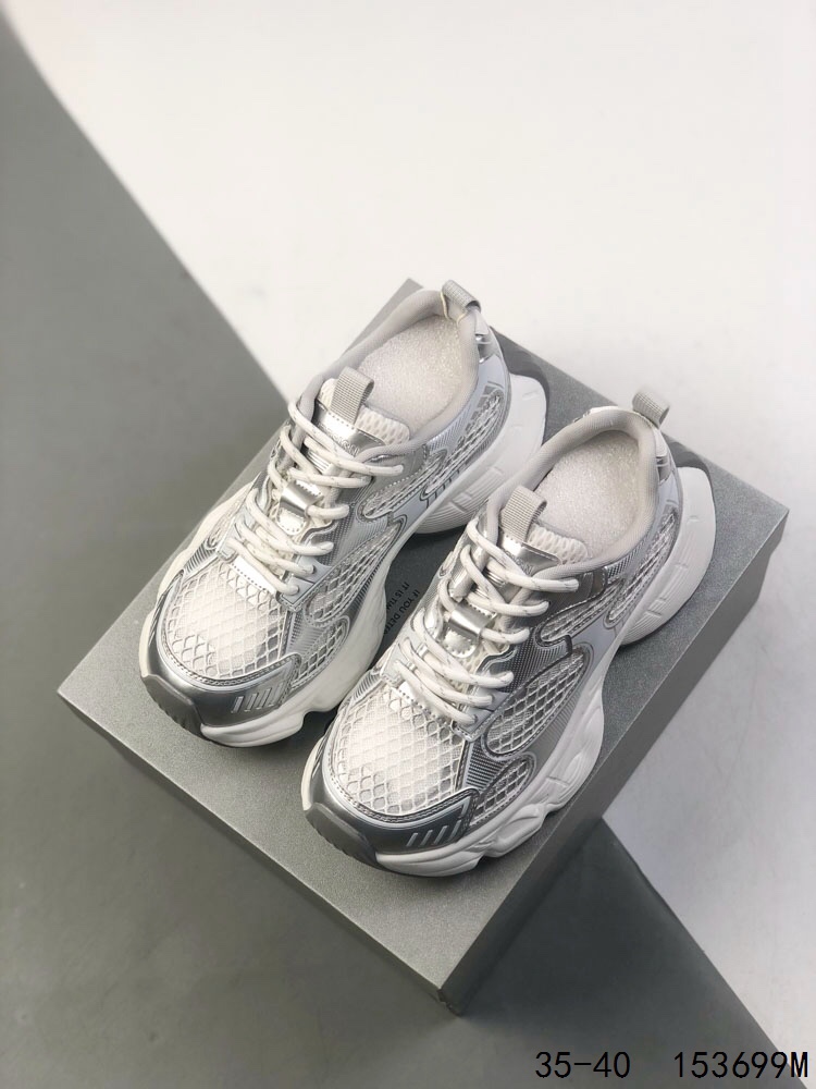 Gucci CC Women's Silver Leather and Mesh Chunky Sole Fashion Sneakers 5 i1746970438 6917 3