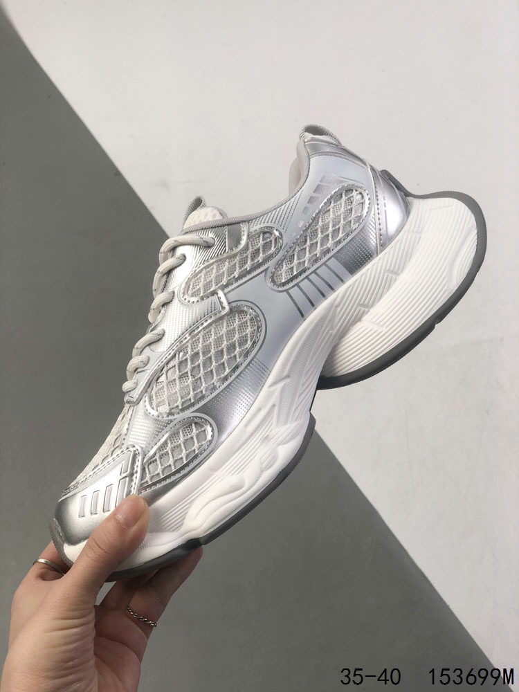 Gucci CC Women's Silver Leather and Mesh Chunky Sole Fashion Sneakers 6 i1746970438 9106 4