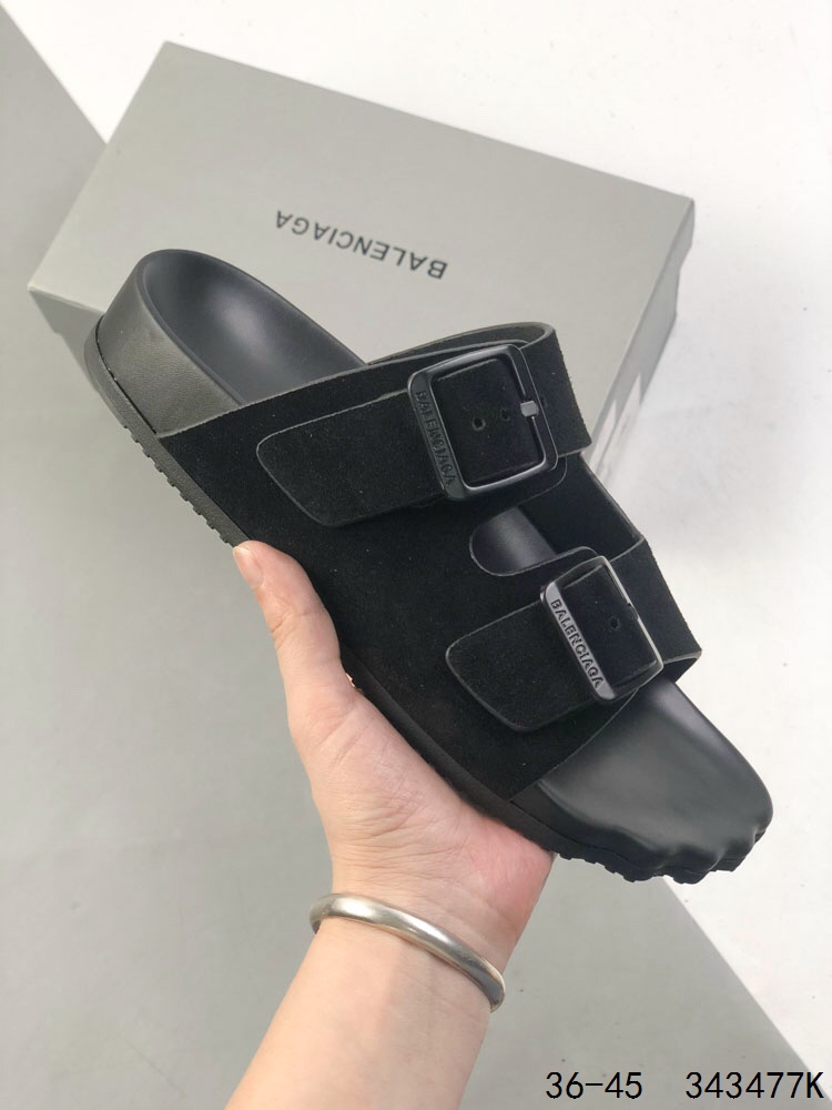 Balenciaga Brown Leather Sandals, Double Buckle, Soft Footbed, Sizes 36-45 4 i1746982977 2652 2
