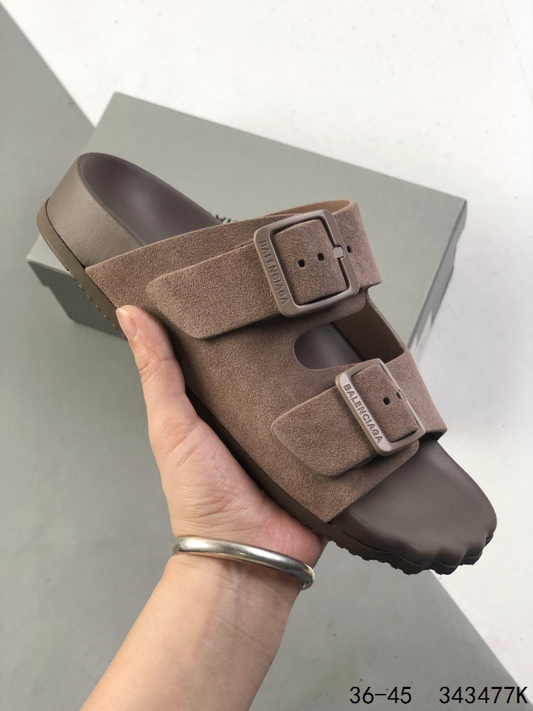 Balenciaga Brown Leather Sandals, Double Buckle, Soft Footbed, Sizes 36-45 6 i1746982977 2866 4