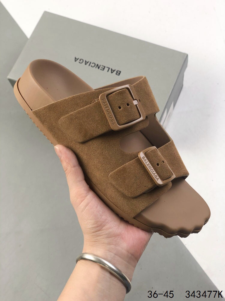 Balenciaga Brown Leather Sandals, Double Buckle, Soft Footbed, Sizes 36-45 2 i1746982977 9165 0