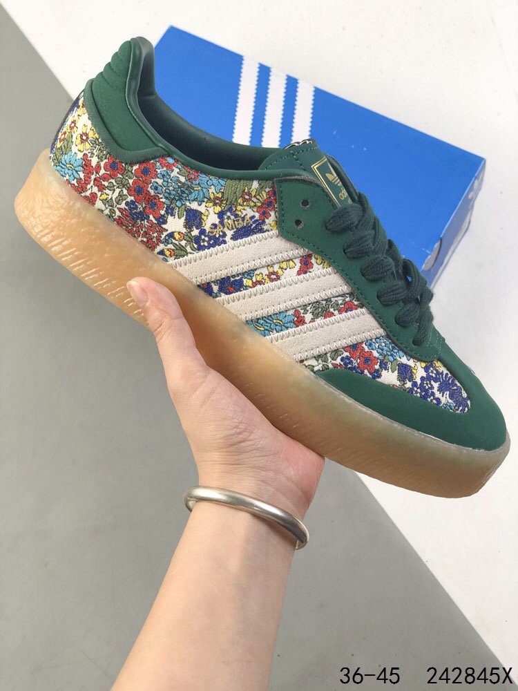 Adidas Sambae Valentine Xlg, Green Floral Leather Low-Top Sneakers 2 i1746983536 1508 0