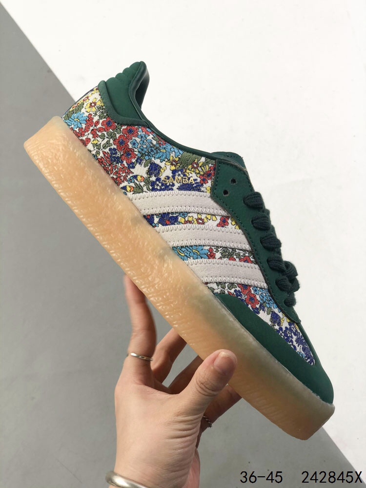 Adidas Sambae Valentine Xlg, Green Floral Leather Low-Top Sneakers 5 i1746983536 2025 3