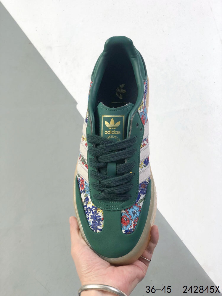 Adidas Sambae Valentine Xlg, Green Floral Leather Low-Top Sneakers 8 i1746983536 8932 6