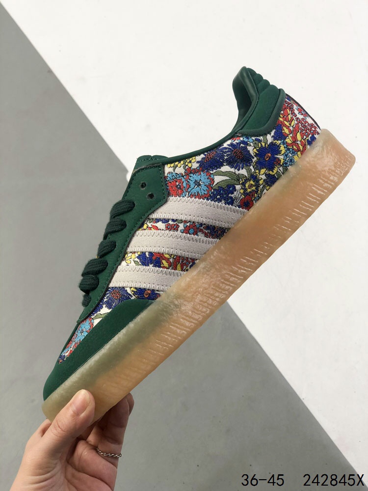 Adidas Sambae Valentine Xlg, Green Floral Leather Low-Top Sneakers 4 i1746983536 8985 2