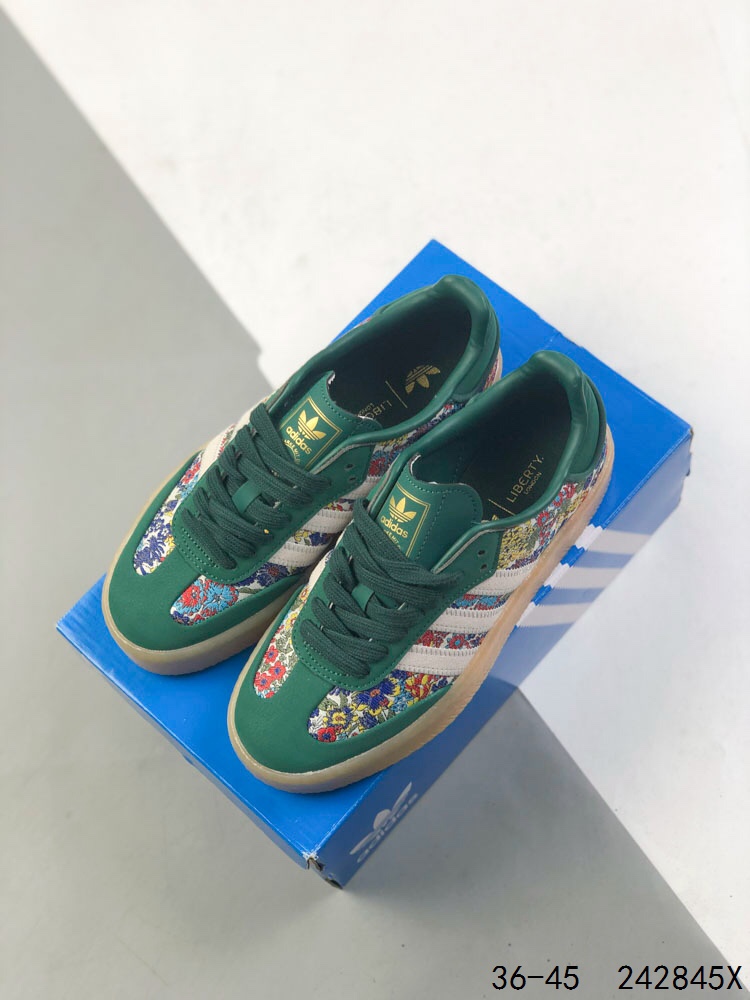 Adidas Sambae Valentine Xlg, Green Floral Leather Low-Top Sneakers 3 i1746983536 9405 1