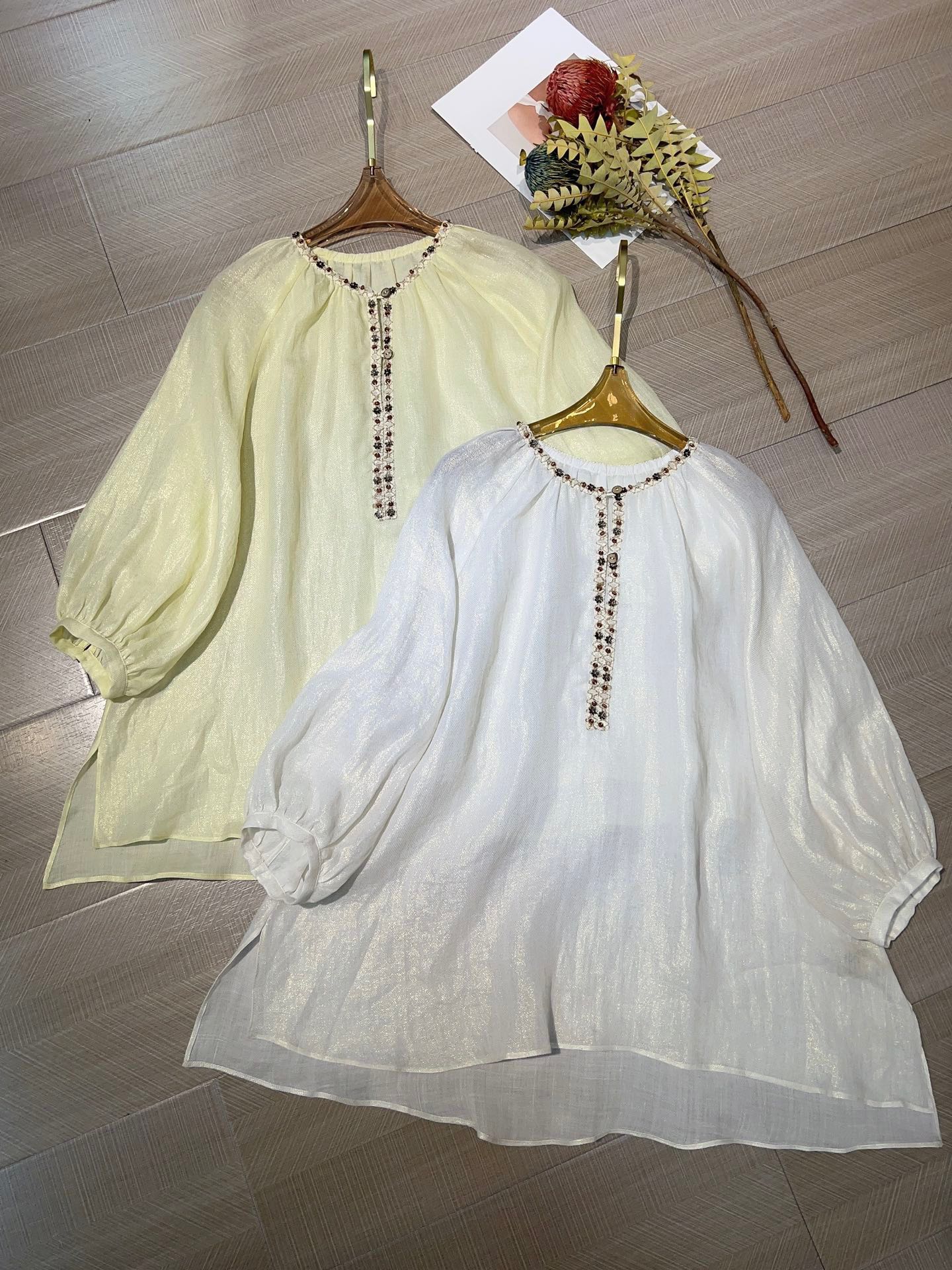 Elegant Linen Top with Embroidered Details | French Resort Style 6 i1747023695 305 5