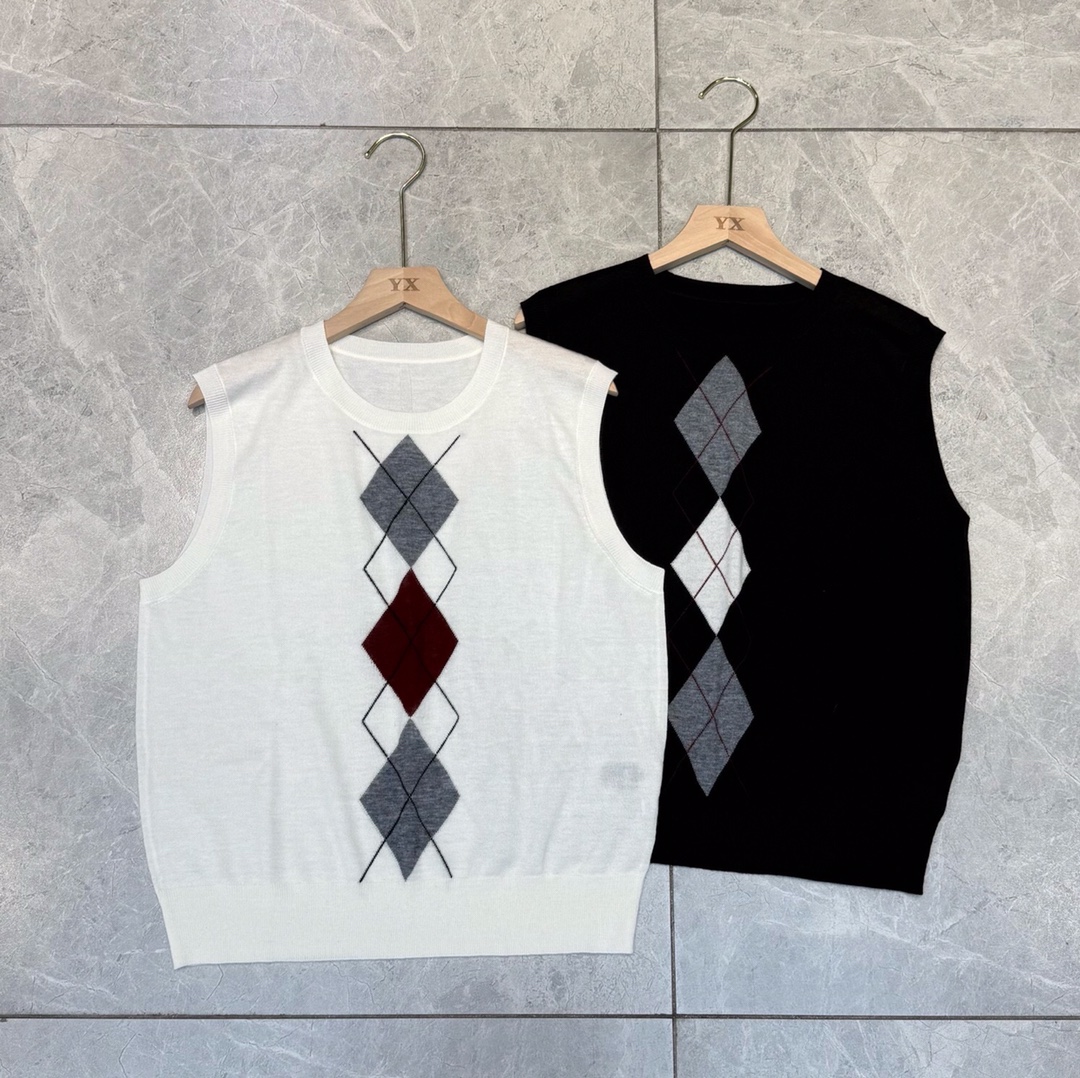 Miu-Inspired Merino Wool Argyle Knit Vest Top - Soft, Lightweight & Stylish 8 i1747041590 6947 7