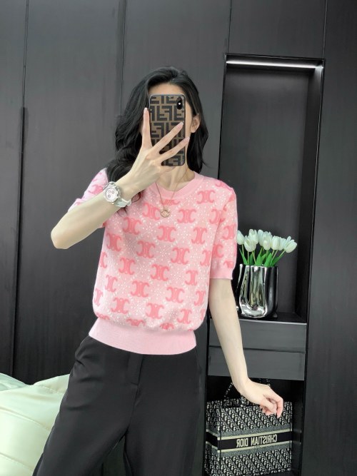 Celinee Women's Pink Triumphal Arch T-Shirt Short Sleeve Top 1 Celinee Women's Pink Triumphal Arch T-Shirt Short Sleeve Top