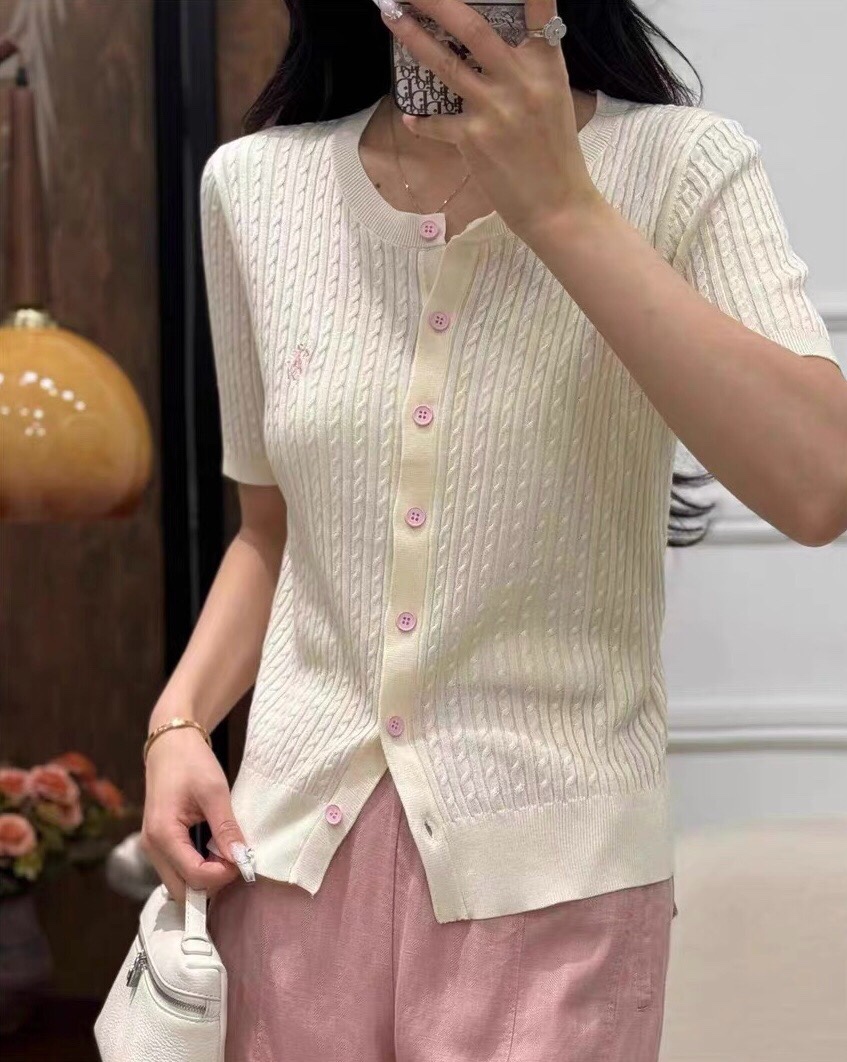 Women's Fine Knit Cardigan with Embroidered Logo - Soft Tencel Fabric 3 i1747044277 2922 4