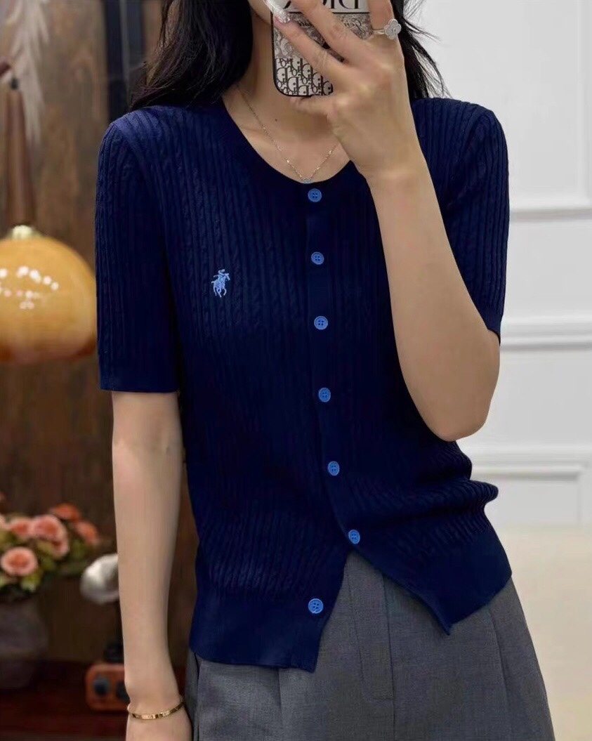 Women's Fine Knit Cardigan with Embroidered Logo - Soft Tencel Fabric 4 i1747044277 5827 5