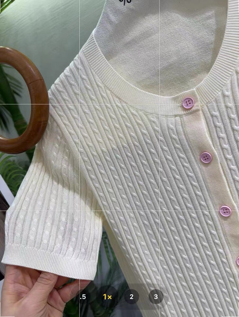 Women's Fine Knit Cardigan with Embroidered Logo - Soft Tencel Fabric 5 i1747044277 706 7