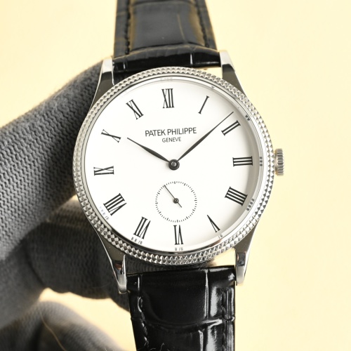 Patek Philippe Ultra-Thin Watch with Roman Numerals and Black Leather Strap 1 Patek Philippe Ultra-Thin Watch with Roman Numerals and Black Leather Strap