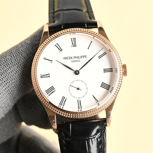 Patek Philippe Rose Gold Men's Watch, White Dial, Leather Strap, 40mm 1 Patek Philippe Rose Gold Men's Watch, White Dial, Leather Strap, 40mm