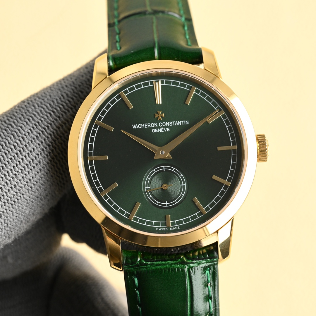 Vacheron Constantin Men's Watch, Automatic Movement, Green Leather Strap