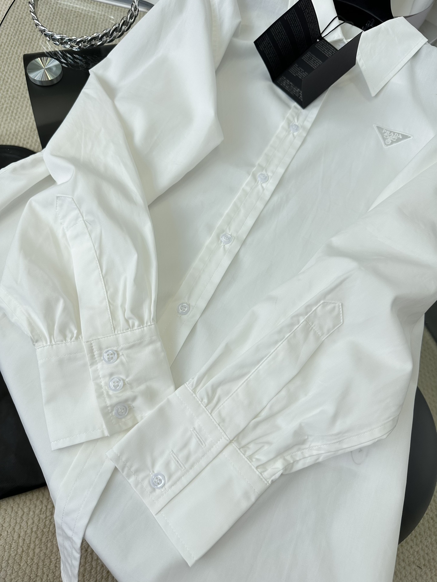 Prada Embroidered Logo Dress with Size Options and Collar Shirt1 Synced - 图片 7