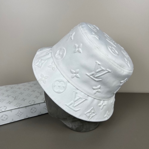 Louis Vuitton White Leather Bucket Hat, Designer Fashion Hat for Women 1 Louis Vuitton White Leather Bucket Hat, Designer Fashion Hat for Women