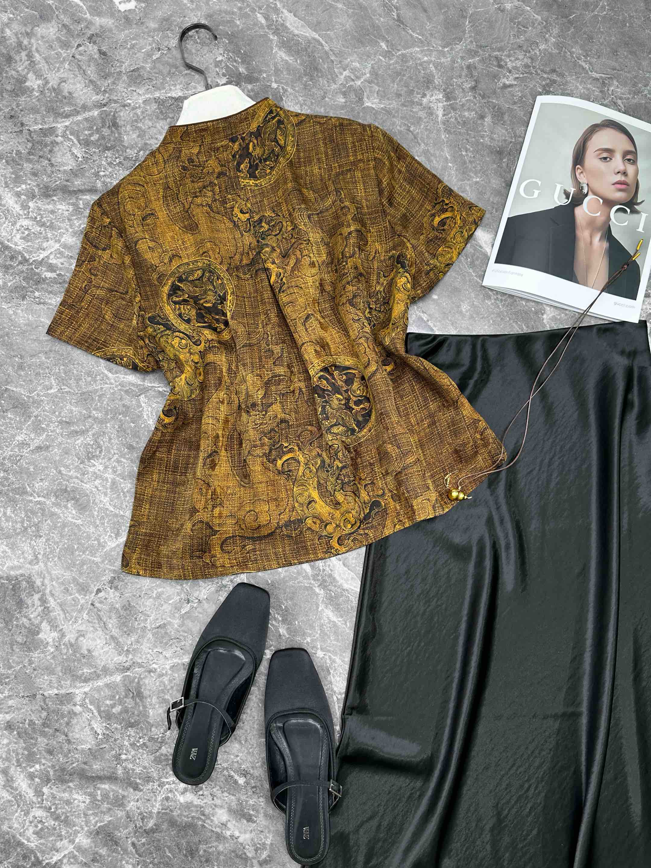 Elegant Dragon Print Silk Blouse, Chinese Style Top for Women, S-XL 6 i1747108204 4281 5