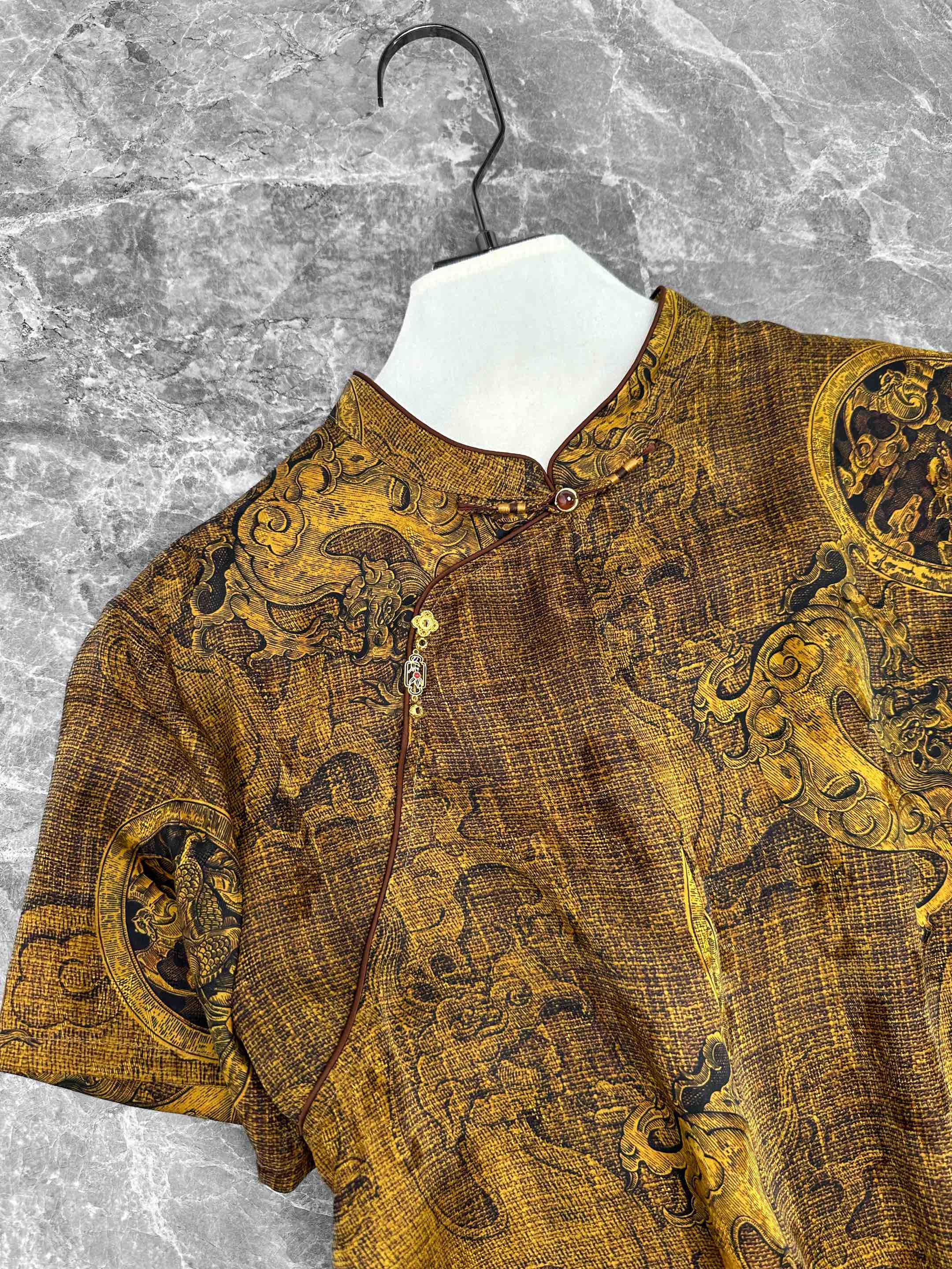 Elegant Dragon Print Silk Blouse, Chinese Style Top for Women, S-XL 4 i1747108204 6295 3