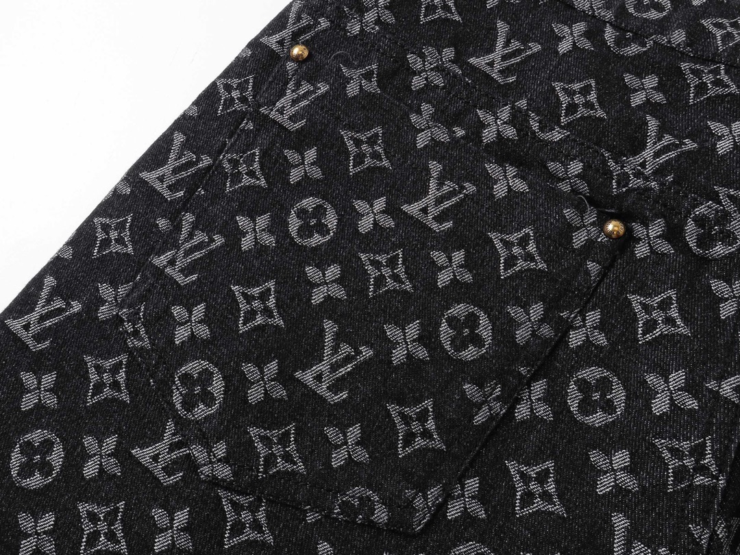路易威登/Louis Vuitton 夏季新款 老花提花休闲短裤 五分牛仔裤
