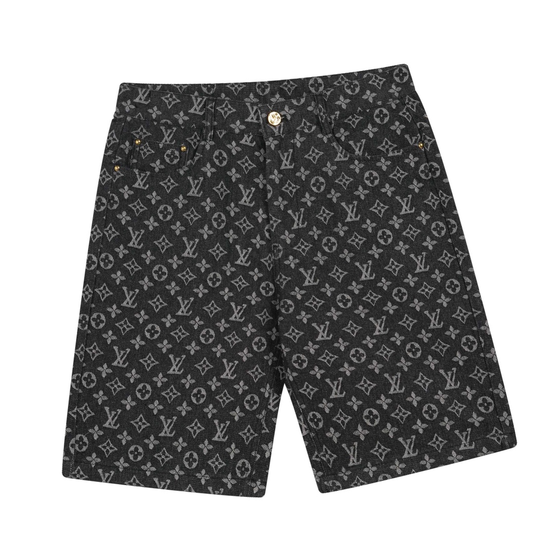 路易威登/Louis Vuitton 夏季新款 老花提花休闲短裤 五分牛仔裤