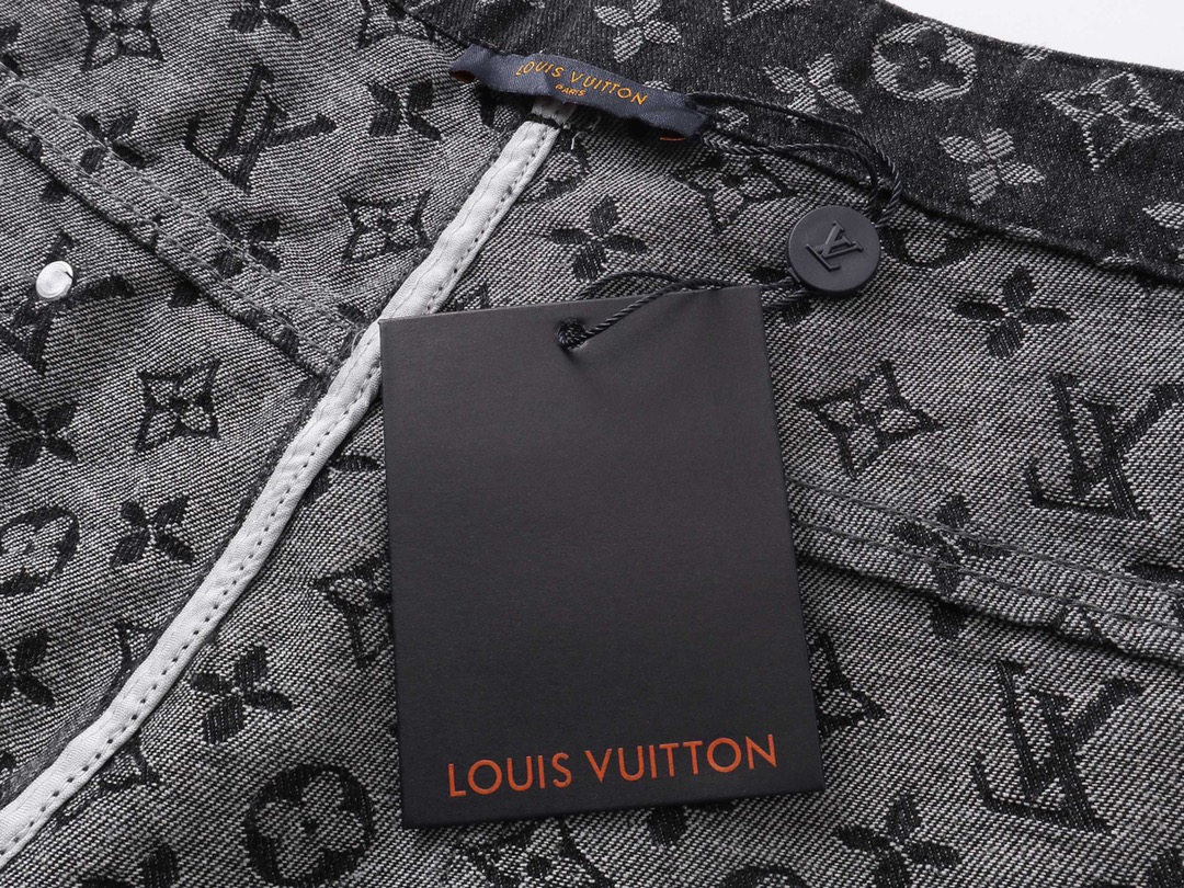 路易威登/Louis Vuitton 夏季新款 老花提花休闲短裤 五分牛仔裤