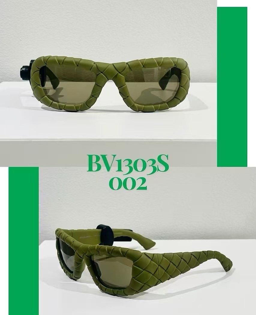 Bottega Veneta Sunglasses Woven Green Acetate Cat Eye