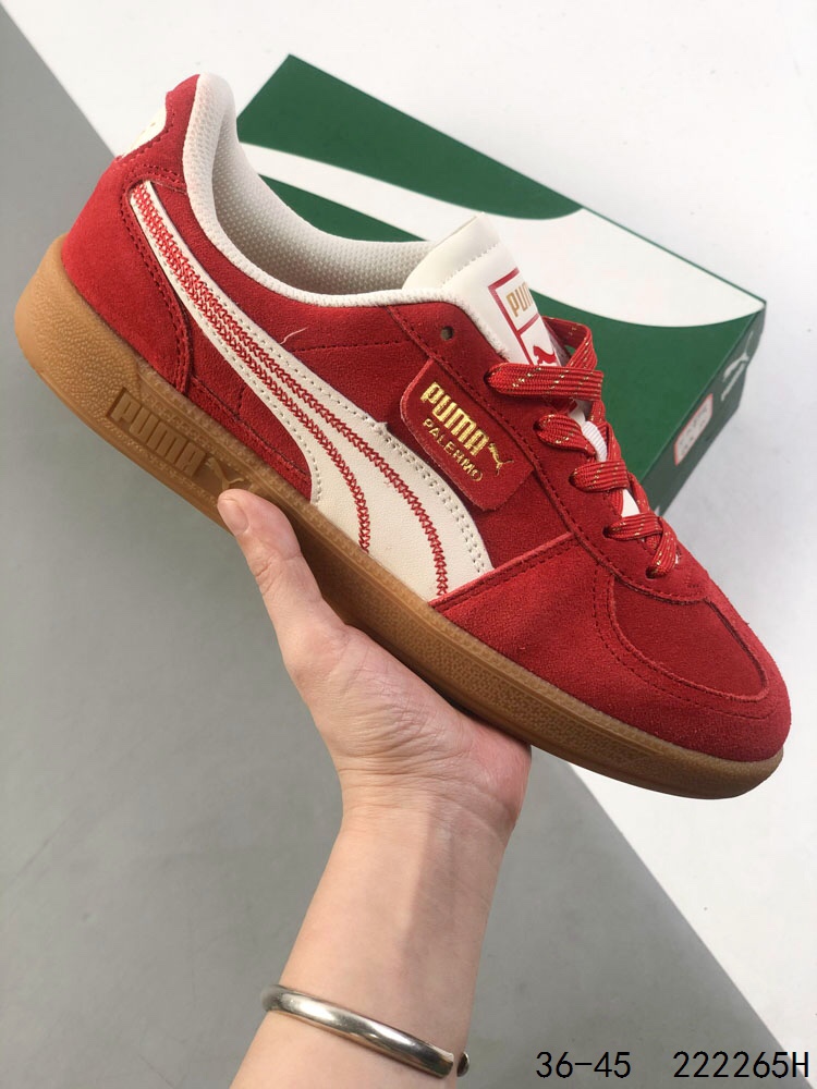 Puma Palermo OG Retro Sneakers - Red Suede Classic Shoes, Unisex Design 2 i1747155957 1107 0