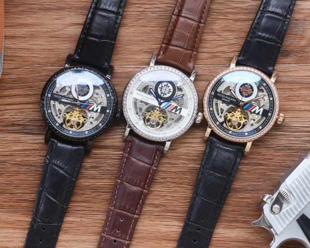 Patek Philippe Men's Automatic Mechanical Hollow Watch with Leather Band 1 Patek Philippe Men's Automatic Mechanical Hollow Watch with Leather Band