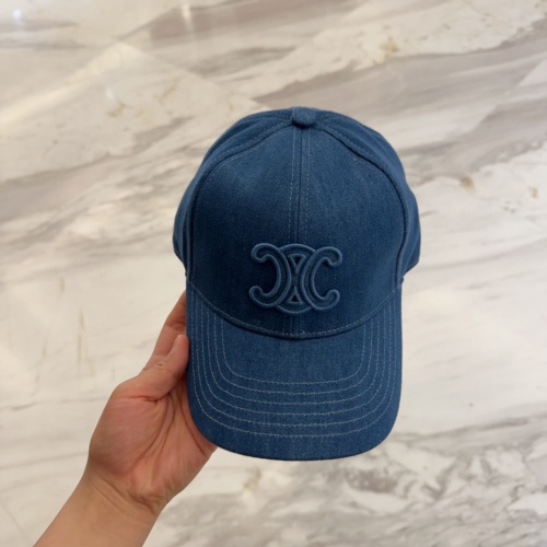 Celine Triomphe Embroidered Denim Baseball Cap | Adjustable Strapback Hat 1 Celine Triomphe Embroidered Denim Baseball Cap | Adjustable Strapback Hat