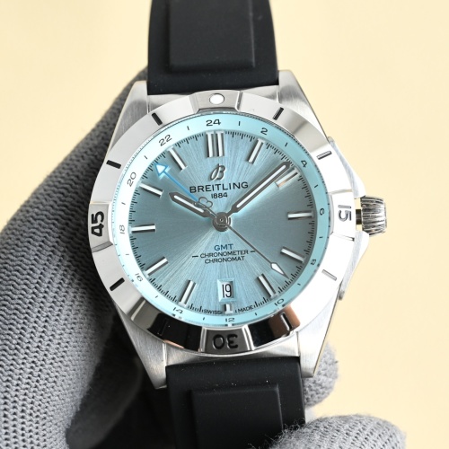 Breitling Chronomat Automatic GMT 40 Ice Blue Dial Rubber Strap Watch 1 Breitling Chronomat Automatic GMT 40 Ice Blue Dial Rubber Strap Watch