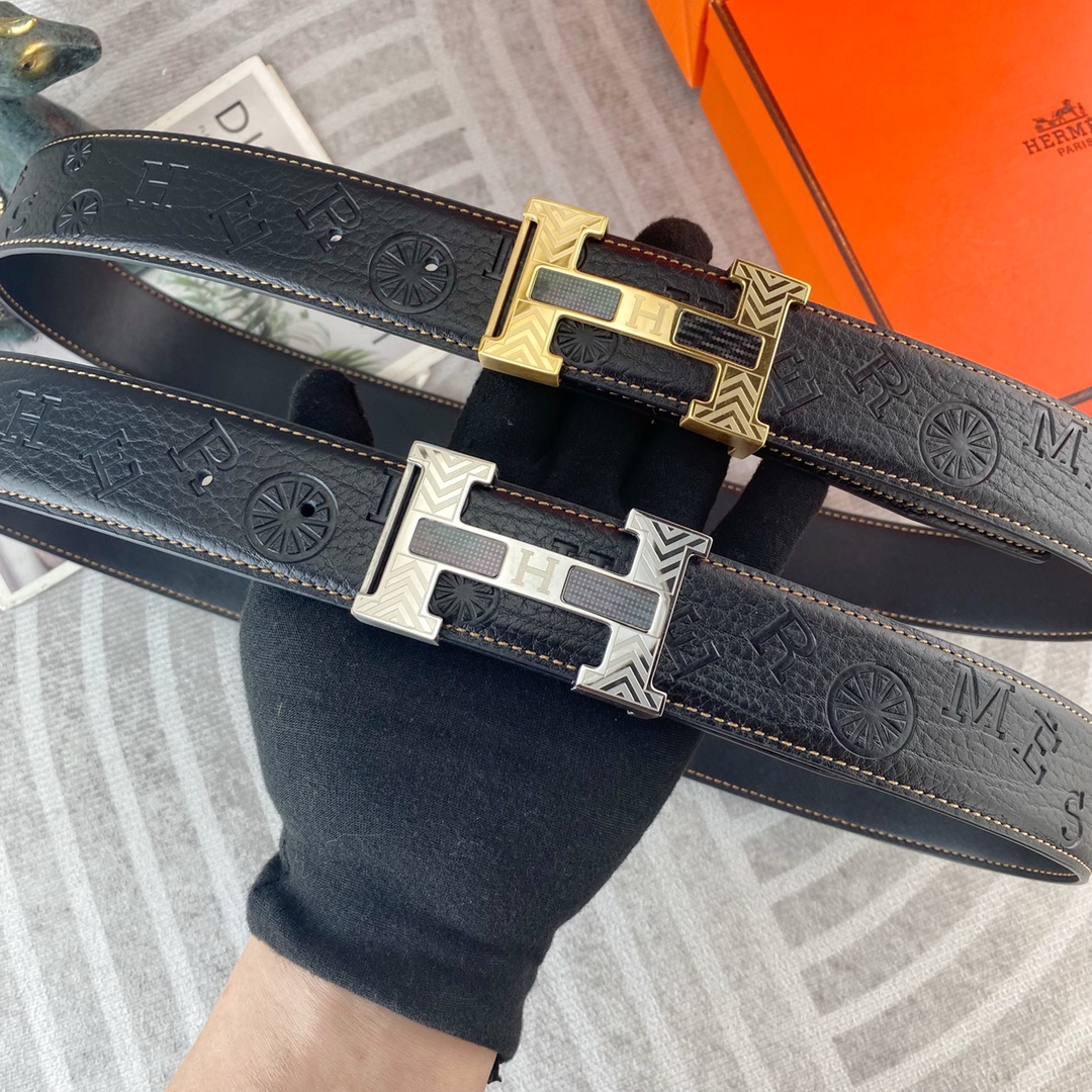 爱马仕💕 特种皮腰带系列 ，原厂五金精品不锈钢扣，手感柔软舒适 宽3.8CM。